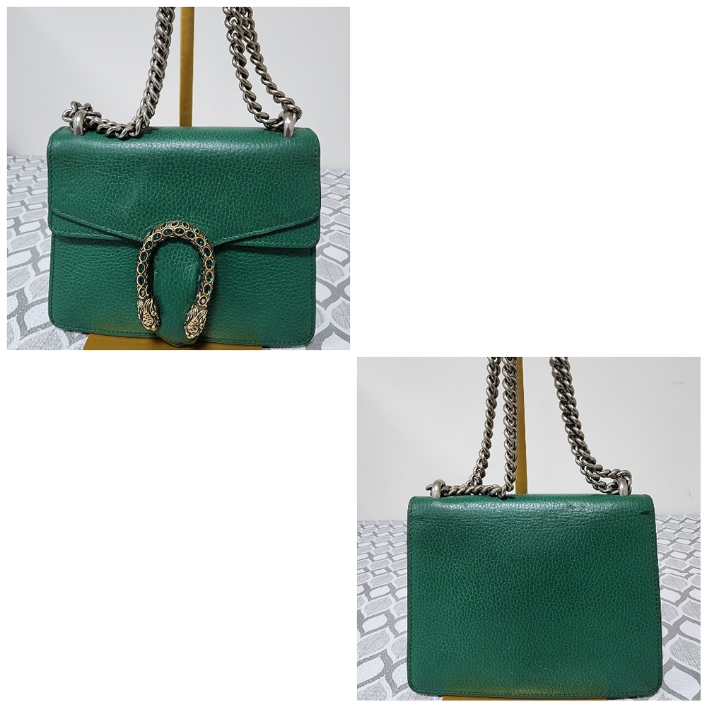 Gucci Small Leather Dionysus Crossbody Bag Green - Picture 8 of 16